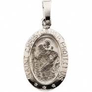 Picture of 14K White 15.00X10.00 MM St. Christopher Medal