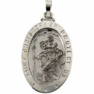 Picture of 14K White 24.00X18.00 MM St. Christopher Medal