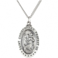 Picture of Sterling Silver 21.25 X 14.5 Oval St. Christopher Pend Medl