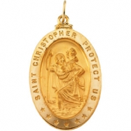 Picture of 14K Yellow 29.00X20.00 MM St. Christopher Medal