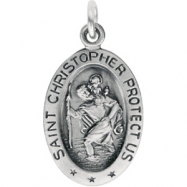 Picture of Sterling Silver 17.00X11.00 MM,ST. CHRISTOPHER MEDAL St. Christopher Medal W/out Ch