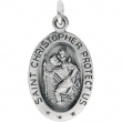 Sterling Silver 17.00X11.00 MM,ST. CHRISTOPHER MEDAL St. Christopher Medal W/out Ch