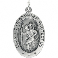 Picture of Sterling Silver 21.00X13.00 MM, ST. CHRISTOPHER MEDAL St. Christopher Medal W/out Ch