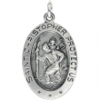 Sterling Silver 21.00X13.00 MM, ST. CHRISTOPHER MEDAL St. Christopher Medal W/out Ch