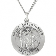 Picture of Sterling Silver 25.00 MM St. Christopher Medal