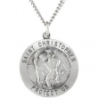 Sterling Silver 25.00 MM St. Christopher Medal