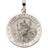 Picture of 14K White 18.00 MM St. Christopher Medal