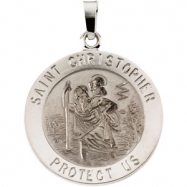 Picture of 14K White 20.00 MM St. Christopher Medal