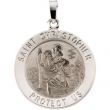 14K White 20.00 MM St. Christopher Medal