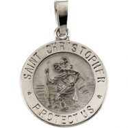 Picture of 14K White 15.00 MM St. Christopher Medal