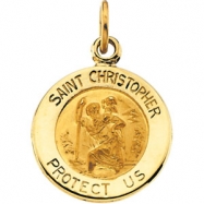 Picture of 14K Yellow 12.00 MM St. Christopher Medal