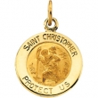 14K Yellow 12.00 MM St. Christopher Medal