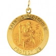 14K Yellow 20.00 MM St. Christopher Medal