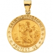 14K Yellow 23.00 MM St. Christopher Medal