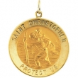 14K Yellow 25.00 MM St. Christopher Medal