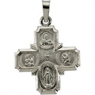 Picture of 14K White 18.00X18.00 MM 4-way Cross Medal