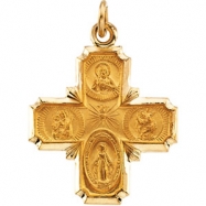 Picture of 14K Yellow 18.00X18.00 MM 4-way Cross Medal