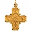 14K Yellow 18.00X18.00 MM 4-way Cross Medal