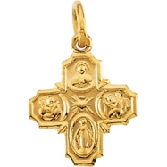 Picture of 14K Yellow 08.00X08.00 MM 4-way Cross Medal