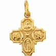 14K Yellow 08.00X08.00 MM 4-way Cross Medal