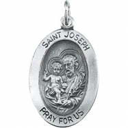 Picture of Sterling Silver 25.25 X 17.75 Oval St. Joseph Pend Medal