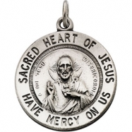 Picture of Sterling Silver 18.5 Rd Sacred Hrt Of Jesus Pnd Mdl