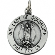 Picture of Sterling Silver 15.00 MM Lady Of Guadalupe Medal