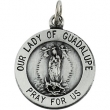 Sterling Silver 15.00 MM Lady Of Guadalupe Medal