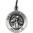 Sterling Silver 18.00 MM Guardian Angel Medal