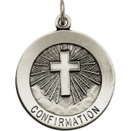 Picture of Sterling Silver 18.00 MM Confirmation Medal W/cross