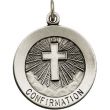 Sterling Silver 18.00 MM Confirmation Medal W/cross