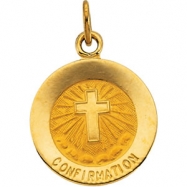 Picture of 14K Yellow 12.00 MM Confirmation Medal W/cross