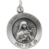 Picture of Sterling Silver 15.00 MM St. Theresa Medal