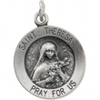 Sterling Silver 15.00 MM St. Theresa Medal