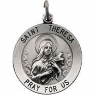 Picture of Sterling Silver 22.00 MM St. Theresa Medal