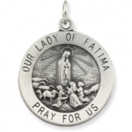 Picture of Sterling Silver 18.5 Rd Our Lady Of Fatima Pend Med