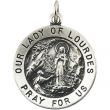 Sterling Silver 18.3 Rd Our Ldy Of Lourdes Pend Mdl