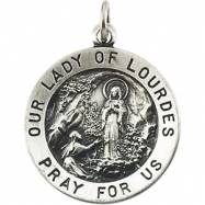 Picture of 14K Yellow 18.00 MM Our Lady Of Lourdes Medal