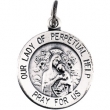 14K Yellow 15.00 MM Lady Of Perpetual Help Medal