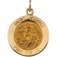 Picture of 14K Yellow 15.00 MM St.michael Medal