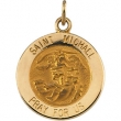 14K Yellow 15.00 MM St.michael Medal