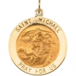 14K Yellow 22.00 MM St.michael Medal