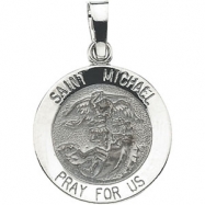 Picture of 14K White 15.00 MM ST.MICHAEL MEDAL St.michael Medal