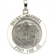 Picture of 14K White 22.00 MM St.michael Medal