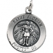 Sterling Silver 22.00 MM St.florian Medal