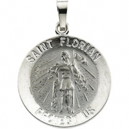 Picture of 14K White 18.00 MM St.florian Medal