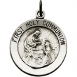 Sterling Silver 18.00 MM First Communion Medal