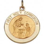 Picture of 14K Yellow 15.00 MM First Communion Medal