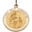 14K Yellow 15.00 MM First Communion Medal