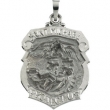 14K White 27.00X21.00 MM ST. MICHAEL MEDAL St. Michael Medal